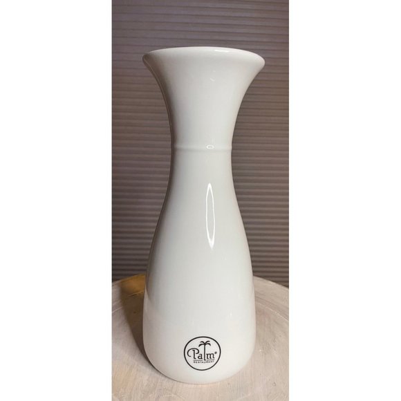 Palm Restaurant White Ceramic Carafe Pitcher for Water Wine Juice RARE 1 Liter - Picture 1 of 9